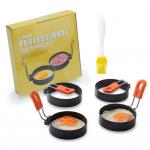 Anti Scald Stainless Steel Houseware 2.95Inch Fried Egg Ring Mold 4 Packs With Oil Brush for sale