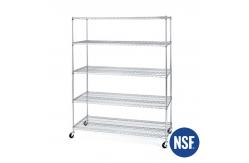 China Chrome Commercial Wire Shelving With Casters Heavy Duty NSF Certificate supplier