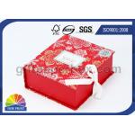 Popular Design Printed Luxury Hinged Lid Gift Box Red Flat Pack Gift Set Fold Paper Box for sale