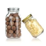 High Quality Clear Food Packaging Storage Round Glass Mason Jar With Aluminum Lid for sale