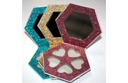 China Hexagon Makeup Empty Eyeshadow Palette Packaging With Glitter Paper supplier
