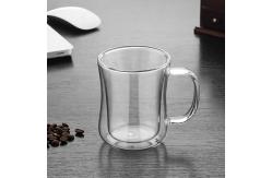 China Heat Resistant Borosilicate Double Wall Glass Coffee Mugs supplier