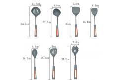 China Customized Silicone Spatula Kitchenaid Cooking Utensil Set 8 Pieces Eco Friendly supplier