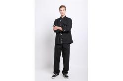 China White Cutton White Edage Black Chef Suit supplier