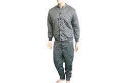China Winter Men Quilted Military Jacket Liner with Cotton Filling Front Button Closure supplier
