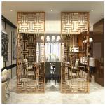 Rose Gold Mirror Stainless Steel Room Divider Decoration Hotel , Living rooms for sale