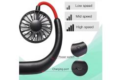 China Folding 3 Speed 2000mAh 5hrs Portable Hanging Neck Fan supplier