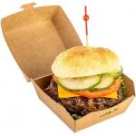 Customized Biodegradable Kraft Paper Hamburger Boxes for Fast Food Takeaway Packaging Paper Cardboard and Custom Shape for sale