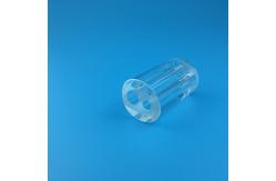 China SGS Laser Spare Parts Transparent Circular Quartz Flow Tube Double Hole supplier
