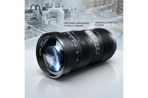 10MP 0.01m Close Up Focus 10-55mm Manual Varifocal Instrumentation Lens