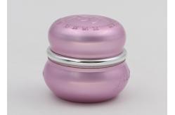China Refillable Small Containers With Lids For Cosmetics Pink Embossed Logo supplier