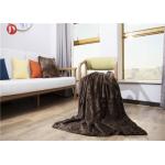 Classic two-tones Faux Fur Blanket Dark Brown 35mm Pile Height artificial fur throw Customized Logo for sale