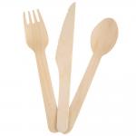 140cm FSC Disposable Wooden Cutlery Set Fork Spoon Knife Bamboo for sale