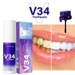 V34 Colour Corrector 30ml Purple Teeth Whitening Toothpaste Private Label for sale