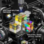 Manufacture Optical Glass Cube Beam Splitter Glass Prism Custom X Cube Photography