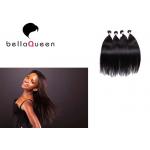 Silky Straight Double Drawn Hair Extensions , Natural Black Tangle Free Real Hair for sale