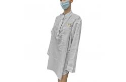 China Round Sleeve Pullover Cleanroom Smock Apparels With Reliable Static Dissipation supplier