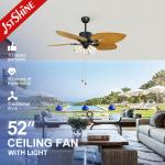 Silent Motor Remote Control Classic Ceiling Fans With Light Five Blades for sale