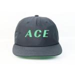 ACE New design Black Flat bill 5panel  Customized printing logo hip hop snapback Hats Caps for sale