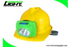China Portable Rechargeable LED Headlamp Green Hard Shell With OLED Screen supplier