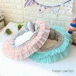  				Coral Velvet Dog Soft Pads Pet Lace Princess Cute Bed 	         for sale