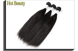 China Custom Peruvian Remy Virgin Human Hair Extensions For Women , Black Straight supplier