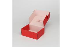 China Red Foldable Corrugated Mailing Packaging Box For Cosmetic supplier