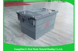 China Customzied Plastic Moving Boxes For Warehouse , Attached Lid Totes supplier