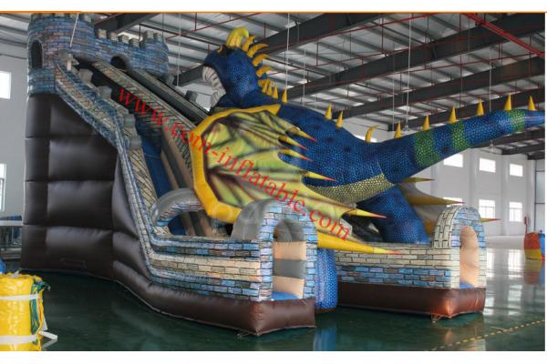 The  chameleon inflatable bouncy castle with slide inflatable dinasour amusement park