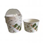 Compostable 120ml Paper Bowl White Kraft PLA Coated Disposable Paper Ice Cream Cups for sale
