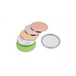 Mini Unique Silver Compact Mirror Engraved Debossing Metal Logo Single Sides for sale