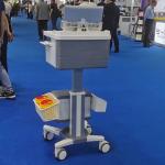 Height Adjustable Medical Computer Cart With Locking Drawers Mobile Laptop Workstation