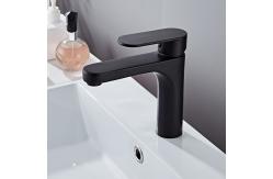 China Brass Single Hole Single Handle Basin Mixer Tap In Matte Black supplier