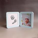 Wood Material Custom Photo Frame 12 Month Baby Handprint And Footprint Kit for sale