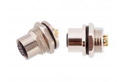 China M12 Series Circular Wire Connector Socket 12 pin Rear Screw Panel Mounting supplier