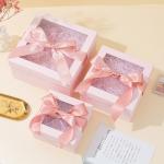 Rigid Lid And Base Gift Box With Clear Window And Ribbon For Soap Candles Jewelry Or Small Gifts for sale