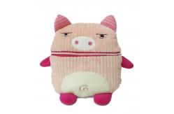 China Pink Pig Hand Pillow Zipper Mouth Corduroy Plush Toy ISO9001 supplier