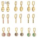 Diamond Zircon 18k Gold Plated Jewelry Yin Yang Pendant Hoop Earrings for sale