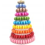 plastic pyramid display case 10 tier macaron tower display tower case with Acrylic base for sale