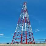 Angular 3leg Galvanized Steel Mobile Antenna Tower With MW Brackets for sale