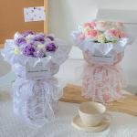 Qixi Festival Gifts Knitted Rose Flower Bouquets Gradient Rose Flowers Gifts for Girlfriend on Valentine's Day for sale