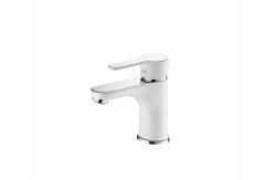China Brass Hot and Cold water Wash Basin Faucet single handle chrome/white supplier