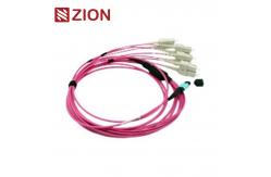 China 8F MTP OM4 Fiber Optic MTP-LC 2.0mm Straight Harness Cables supplier