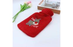 China Cover Reusable 1000ml Red Rubber Hot Water Bottle Thickened supplier