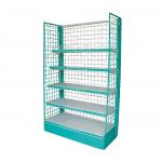 Grinding Back Panel Grocery Store Shelving , 120kg / Layer Showroom Display Racks for sale
