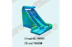 China Blue Wave Inflatable Slide With Pool For Outdoor Water Park supplier
