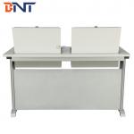 School Flip Top Computer Desk / Double Computer Table With High Texture Surface