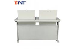China School Flip Top Computer Desk / Double Computer Table With High Texture Surface supplier