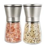 Stainless Steel 132mm 235g 170ml Glass Salt Bottle for sale