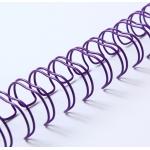 Purple Nylon Coated Twin Ring Wire , 2:1 Book Binding Materials for sale